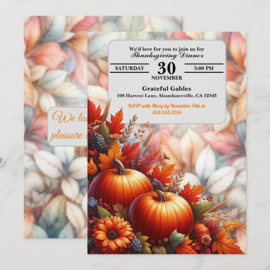 Thanksgiving Kaart (Voorkant / Achterkant)