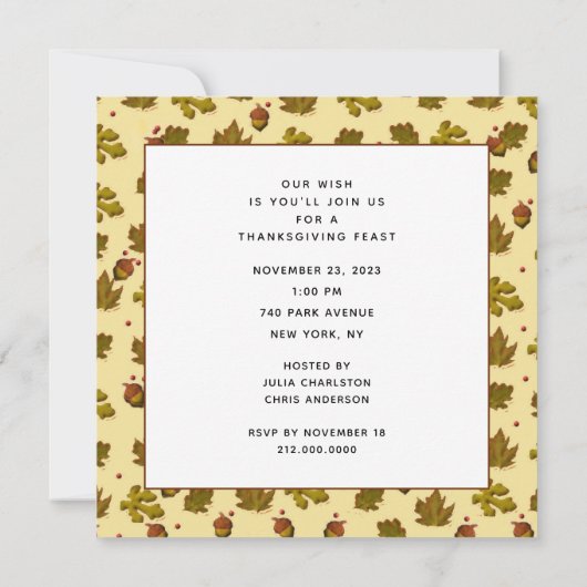 Thanksgiving Kaart (Achterkant)