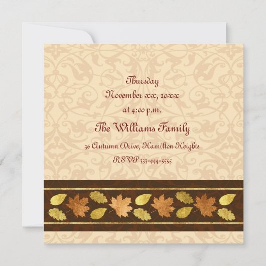 Thanksgiving Kaart (Achterkant)