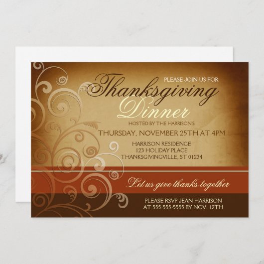 Thanksgiving Kaart (Voorkant / Achterkant)