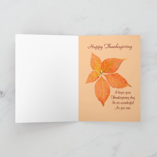 Thanksgiving kaart Autumn ivy met gedicht (Binnen)