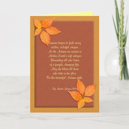 Thanksgiving kaart Autumn ivy met gedicht (Voorkant)