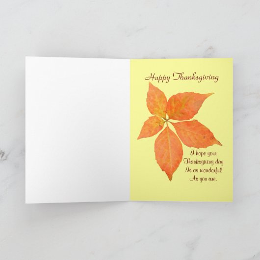 Thanksgiving kaart Autumn ivy met gedicht (Binnen)