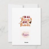 Thanksgiving kaart, dankbaarheid en vieren feestdagenkaart (Achterkant)