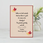 Thanksgiving-kaart Feestdagenkaart (Staand voorkant)