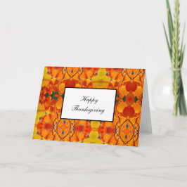 Thanksgiving Kaart geel/Oranje bladpatroon