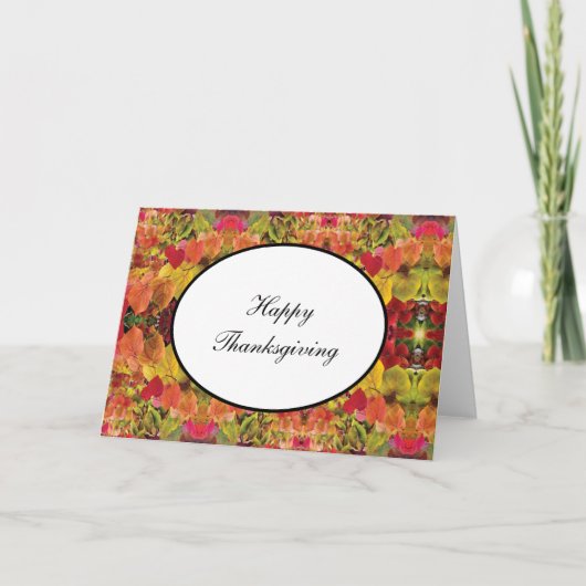 Thanksgiving Kaart Herfst Redbud Bladeren (Voorkant)