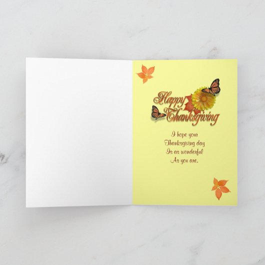 Thanksgiving kaart Herfstbladeren met gedicht (Binnen)