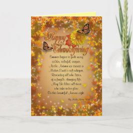 Thanksgiving kaart Herfstbladeren met gedicht