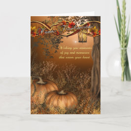 Thanksgiving kaart met pompoenen