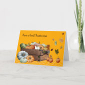Thanksgiving Kaart met pompoenen en bladeren (Voorkant)