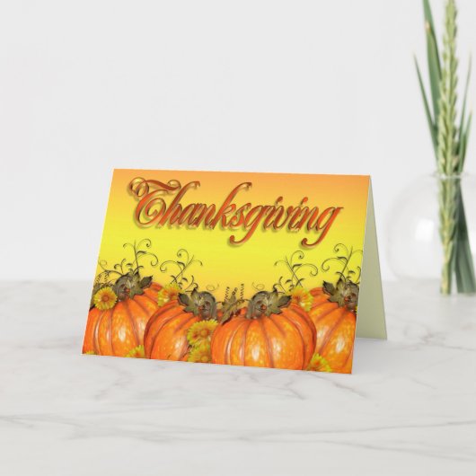 Thanksgiving kaart pompoenen illustratie (Voorkant)