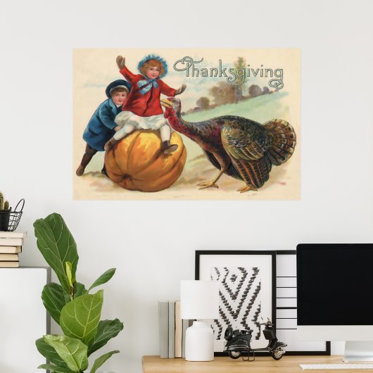 Thanksgiving  Kaart Poster (Thuiskantoor)
