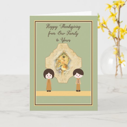 Thanksgiving Kaart van onze familie naar uw (Gele Bloem)