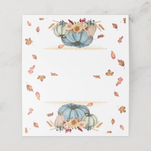 Thanksgiving-kaart voor gevouwen plaats plaatskaartje (Buitenkant ongevouwen)