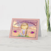 Thanksgiving Kaart voor grootmoeder met jong meisj (Voorkant)