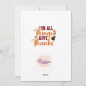 Thanksgiving Kaart voor Honden en Katten, (Achterkant)