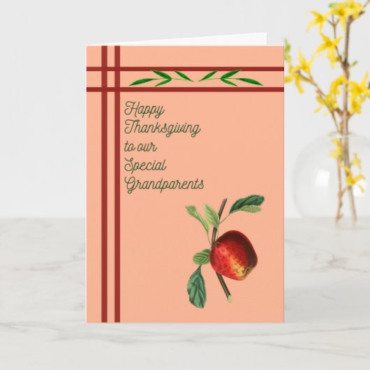 Thanksgiving Kaart voor speciale grootouders Apple (Gele Bloem)