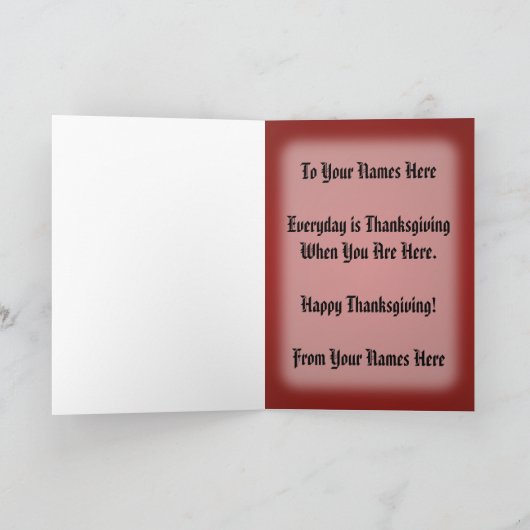 Thanksgiving Kaarten Gepersonaliseerde Kaarten van (Binnen)