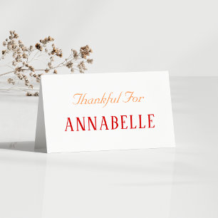 Thanksgiving Kaarten Naam Herfst Herfst Plaats Kaa