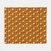 Thanksgiving Kabouter en Herfstbladeren op Bruin Fleece Deken (Voorkant (Horizontaal))