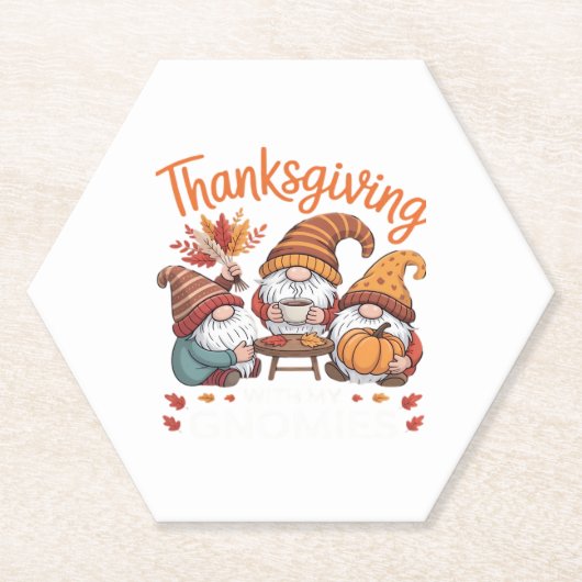 Thanksgiving Kabouter Herfst Luipaard Kalkoen Esse Kartonnen Onderzetters (Voorkant)