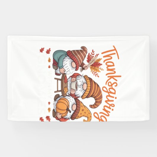 Thanksgiving Kabouter Herfst Luipaard Kalkoen Esse Spandoek (Horizontaal)