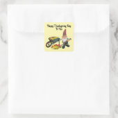 Thanksgiving Kabouter Vierkante Sticker (Tas)