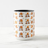 Thanksgiving kabouters bloemen en esdoornblad Vint Mok (Midden)