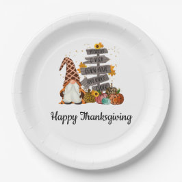 Thanksgiving Kabouters, Herfst, Pompoen Feestje  Papieren Bordje