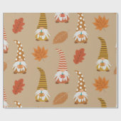 Thanksgiving-kabouters met herfstbladeren    cadeaupapier (Vlak)