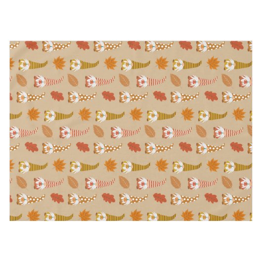 Thanksgiving kabouters met herfstbladeren tafelkleed (Voorkant (Horizontaal))
