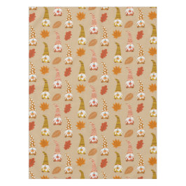 Thanksgiving kabouters met herfstbladeren tafelkleed