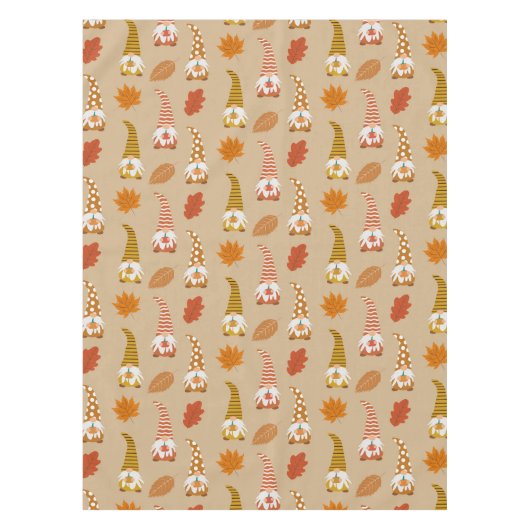 Thanksgiving kabouters met herfstbladeren tafelkleed (Voorkant)