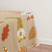 Thanksgiving kabouters met herfstbladeren tafelkleed (Voorbeeld)