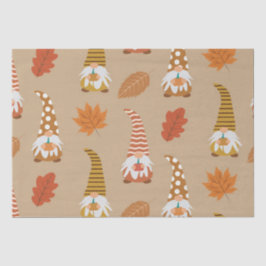 Thanksgiving-kabouters met herfstbladeren tissuepapier
