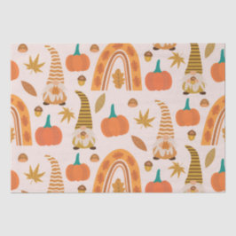 Thanksgiving kabouters met regenboog en herfstblad tissuepapier