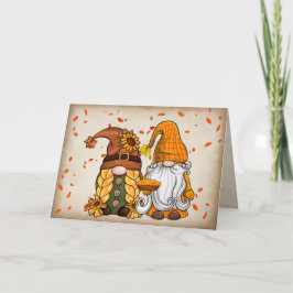 Thanksgiving Kabouters Met Taart Feestdagen Kaart