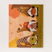 Thanksgiving kabouters puzzel legpuzzel (Verticaal)