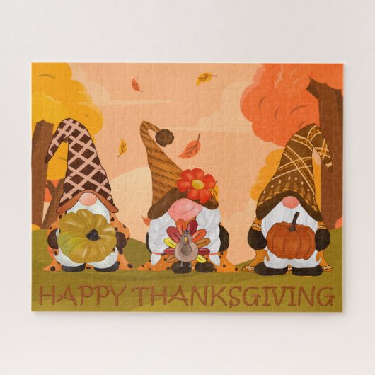 Thanksgiving kabouters puzzel legpuzzel (Horizontaal)
