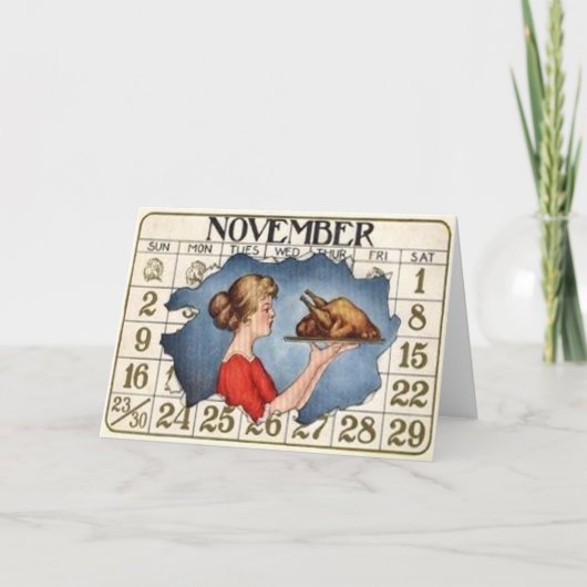 Thanksgiving Kalender Feestdagen Kaart (Voorkant)