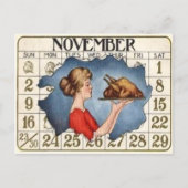 Thanksgiving Kalender Feestdagenkaart (Voorkant)