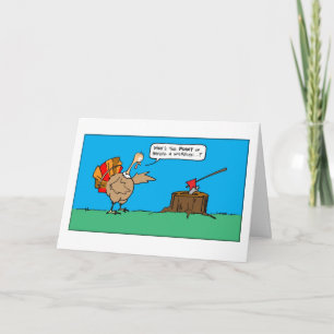 Thanksgiving kalkoen cartoon feestdagen kaart