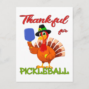 Thanksgiving Kalkoen - Dankbaar voor Pickleball Briefkaart