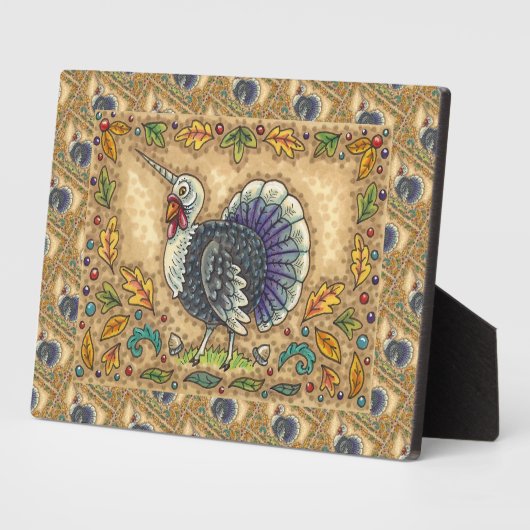 THANKSGIVING KALKOEN EENHOORN, VOLKSKUNST FANTASIE FOTOPLAAT (Zijkant)