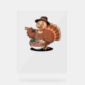 Thanksgiving kalkoen eet ramen Oversized T-Shirt Acryl Bord (Voorkant)