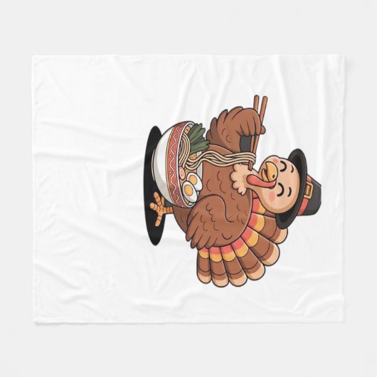 Thanksgiving kalkoen eet ramen Oversized T-Shirt Fleece Deken (Voorkant (Horizontaal))