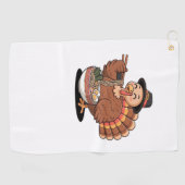 Thanksgiving kalkoen eet ramen Oversized T-Shirt Golfhanddoek (Horizontaal)