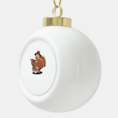 Thanksgiving kalkoen eet ramen Oversized T-Shirt Keramische Bal Ornament (Rechts)