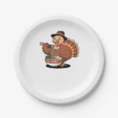 Thanksgiving kalkoen eet ramen Oversized T-Shirt Papieren Bordje (Voorkant)